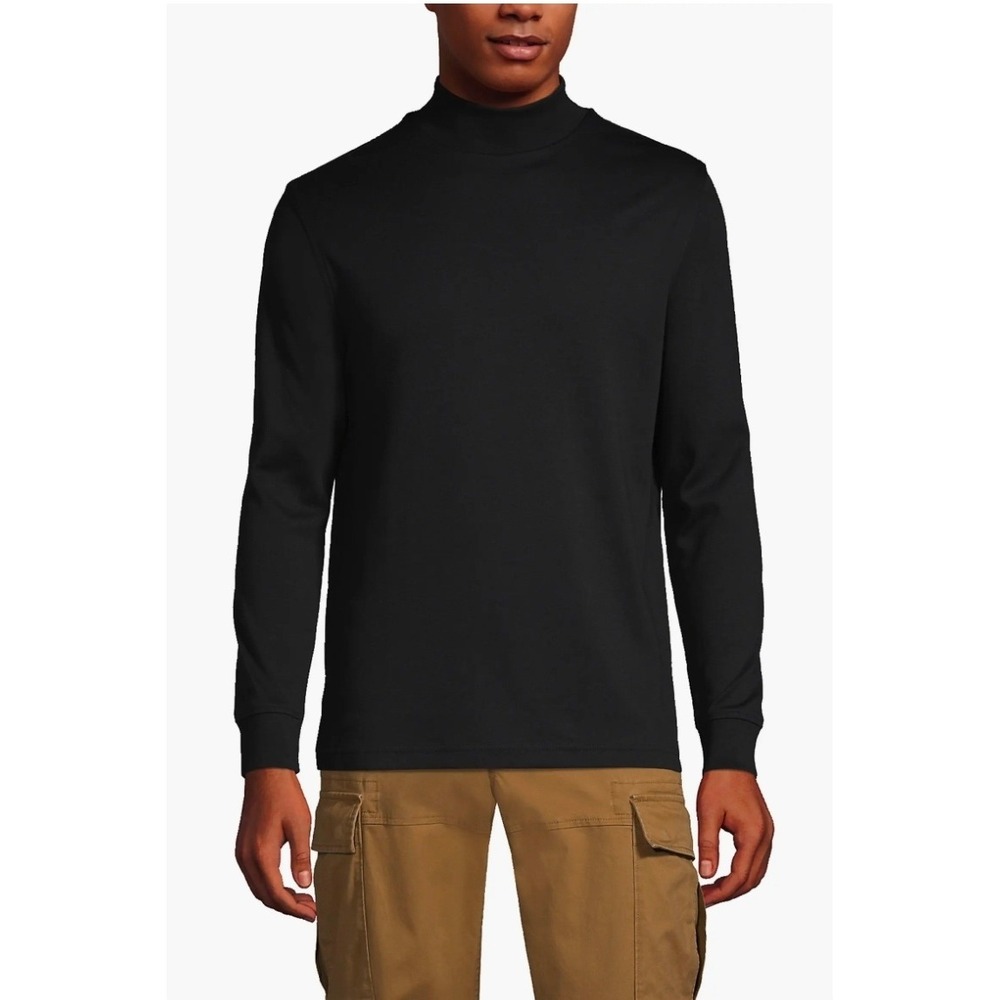 Lands End Cotton Supima Mock Turtleneck medium new with tags